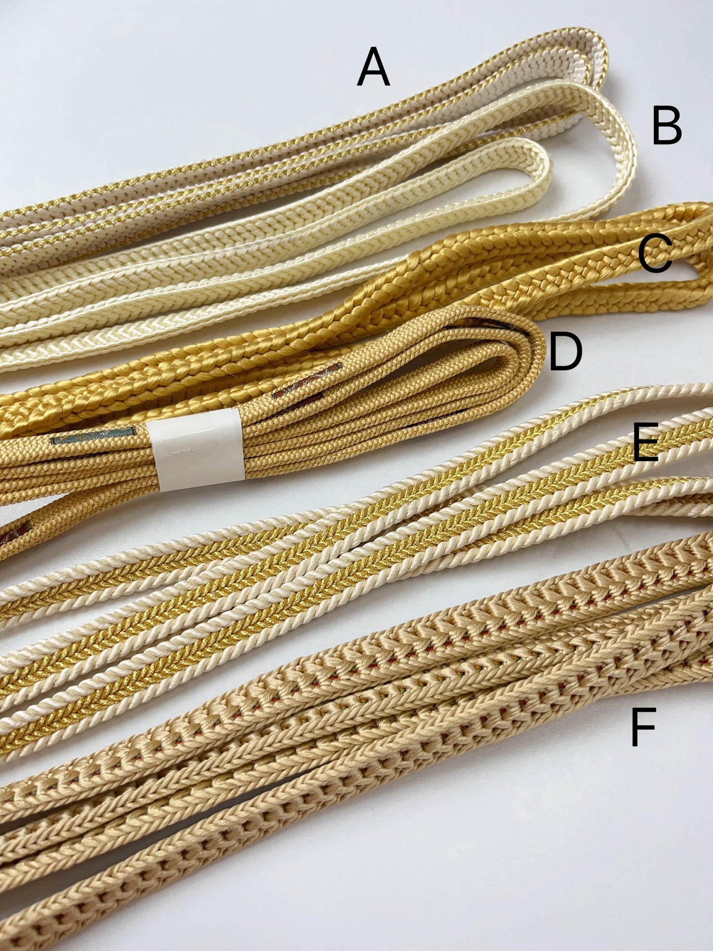 Silk Obijime Cord Collection - Japanese Kimono Belt Ties, Q4