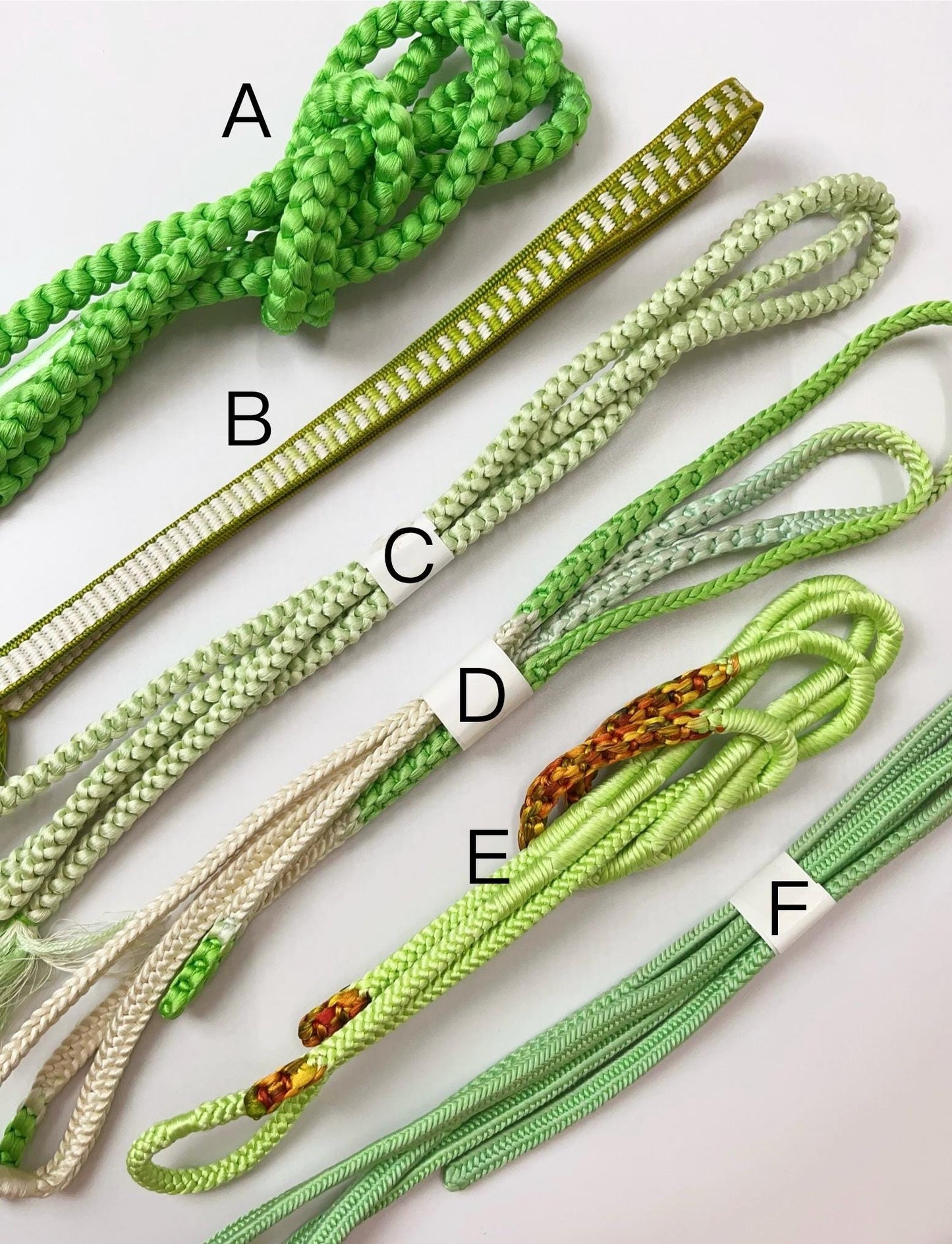 Green Silk Obijime Cord: Japanese Kimono Belt Accessory, Q5