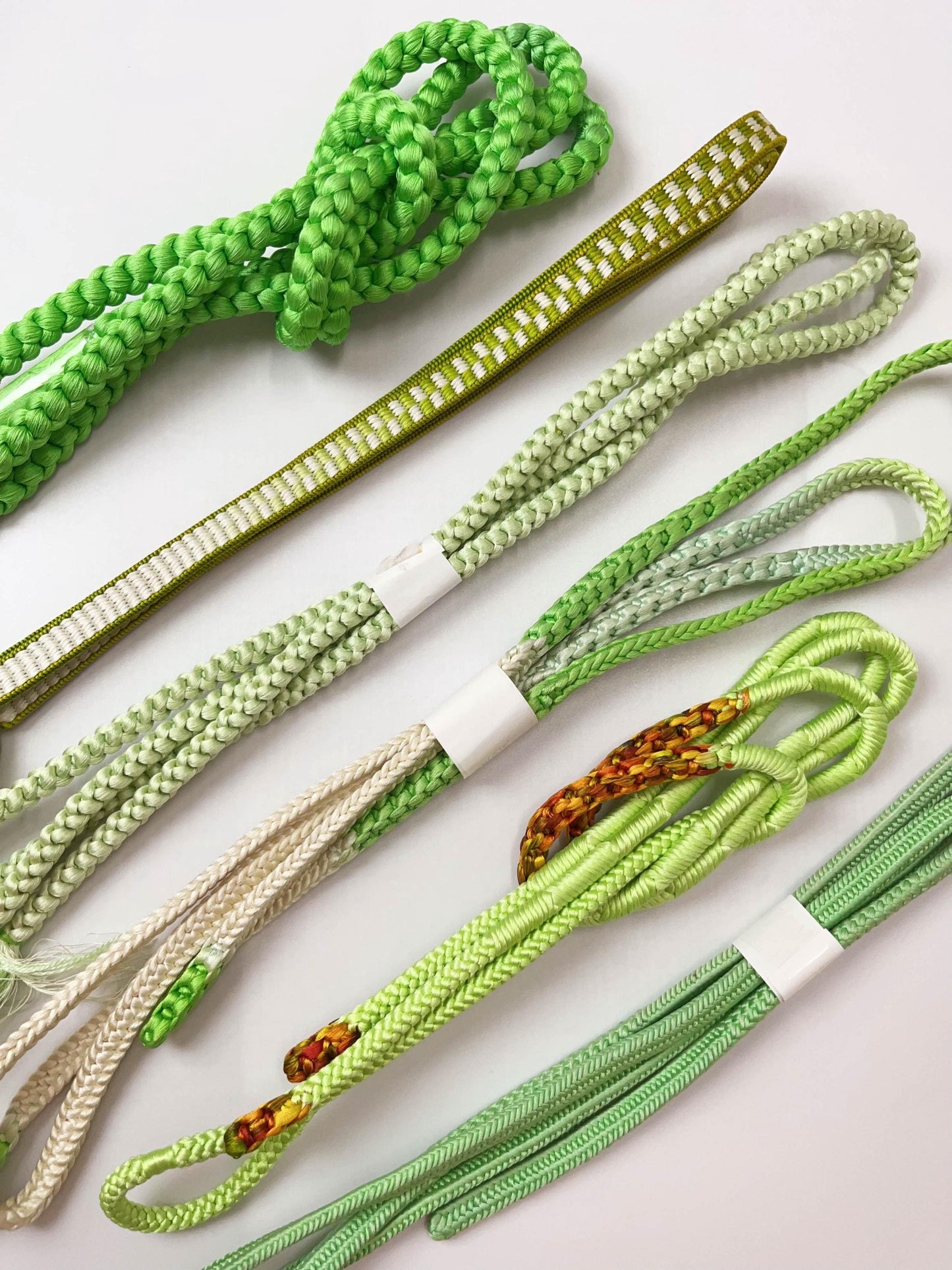 Green Silk Obijime Cord: Japanese Kimono Belt Accessory, Q5