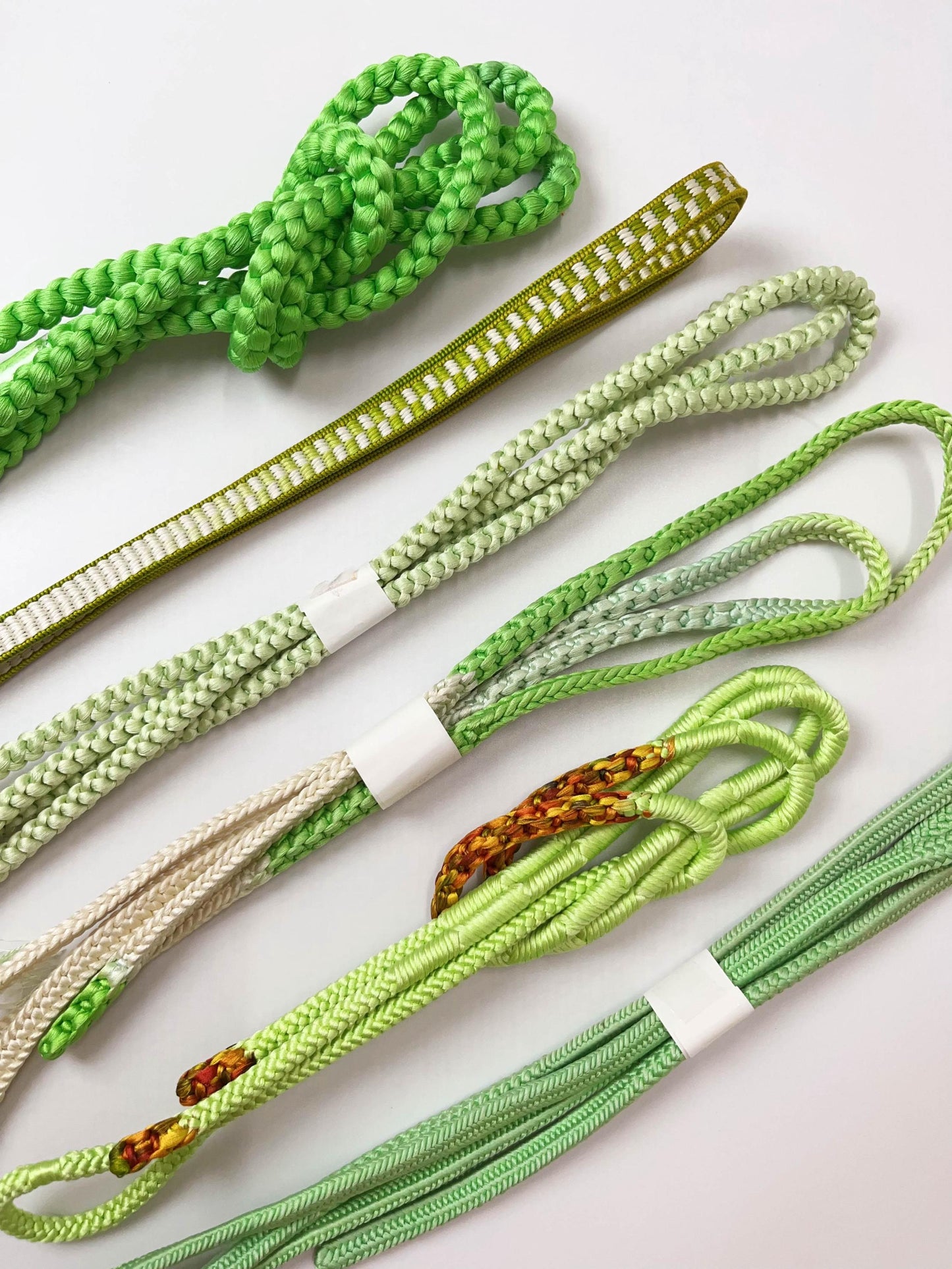 Green Silk Obijime Cord: Japanese Kimono Belt Accessory, Q5