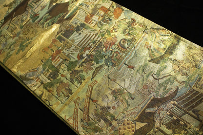 Vintage Silk Obi Belt: Dynasty Scroll Fukuro Obi -432cm (OB106)