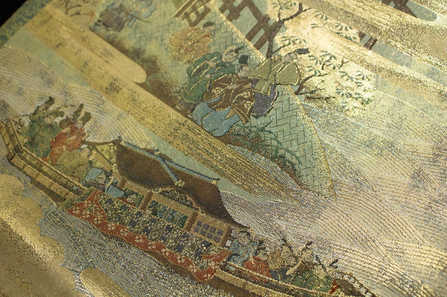 Vintage Silk Obi Belt: Dynasty Scroll Fukuro Obi -432cm (OB106)