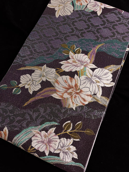 Rank A+ 100% Patterned Vintage Obi Belt/Floral Obi/OB46