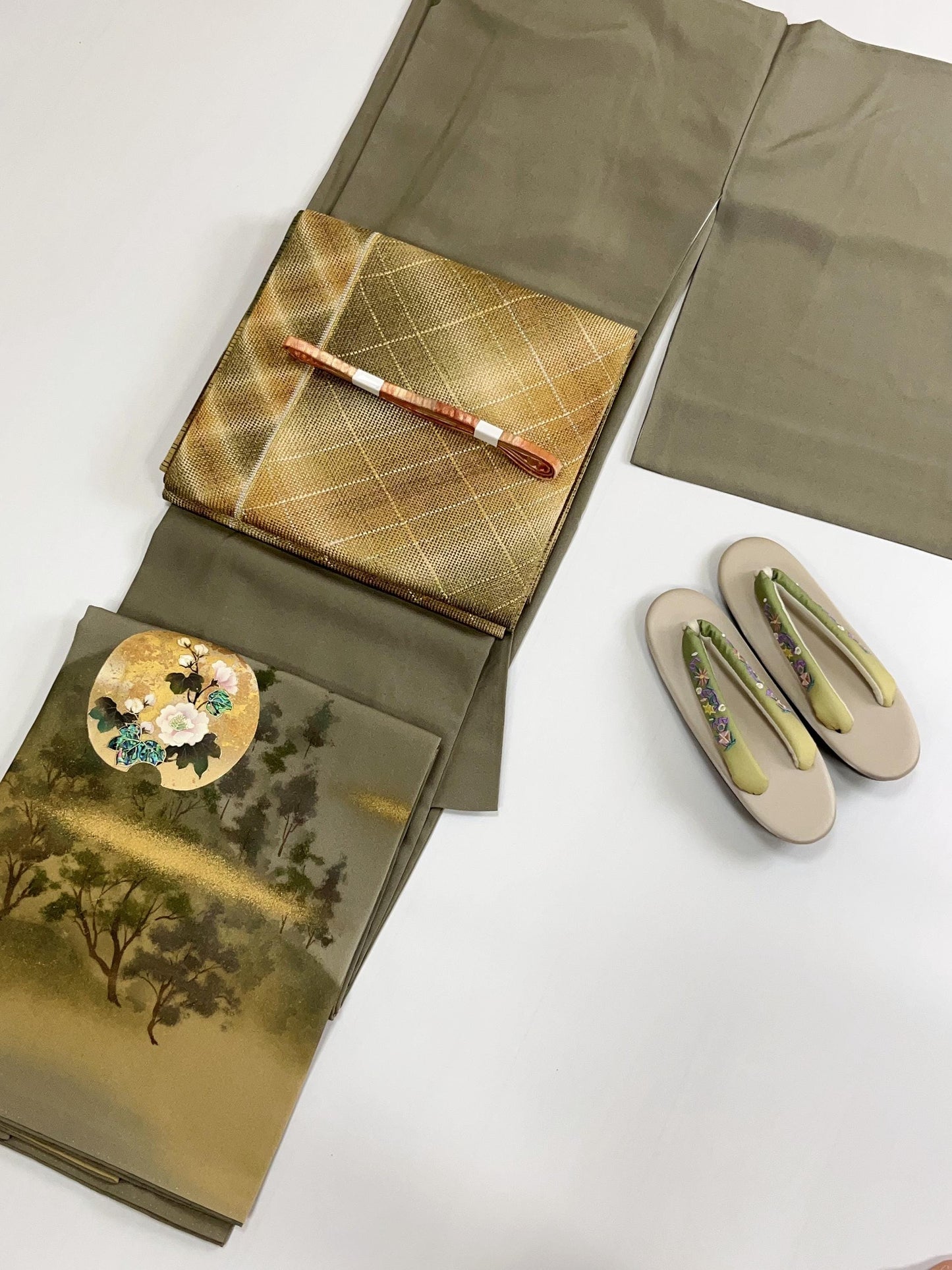 Patterned Silk Fukuro Obi - Rank S - 452x31.5cm