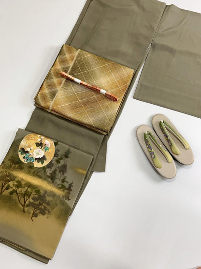 Patterned Silk Fukuro Obi - Rank S - 452x31.5cm