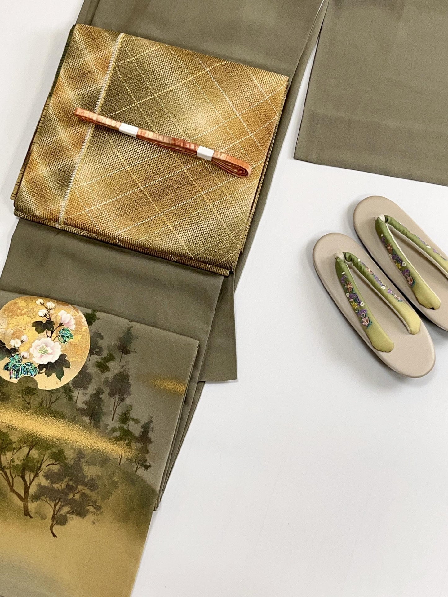 Patterned Silk Fukuro Obi - Rank S - 452x31.5cm