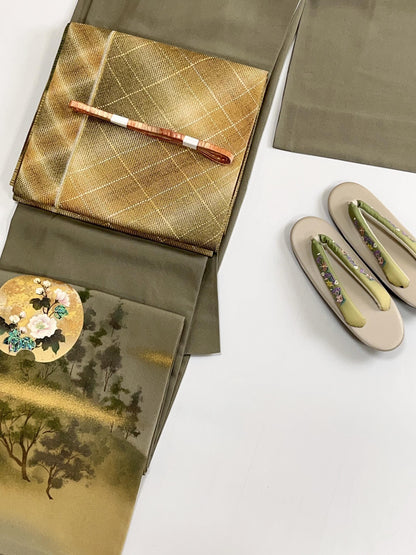 Patterned Silk Fukuro Obi - Rank S - 452x31.5cm