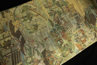 Vintage Silk Obi Belt: Dynasty Scroll Fukuro Obi -432cm (OB106)