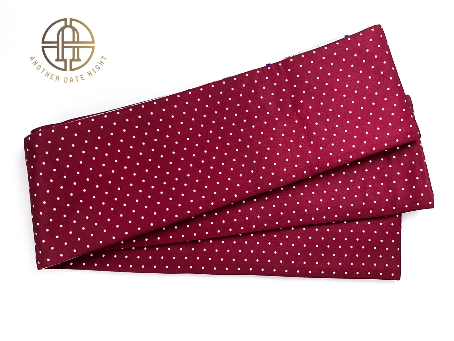 Camellia Rabbit Hanhaba Obi Belt: Red Polka Dot Kimono Sash