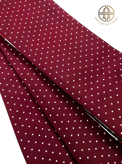 Camellia Rabbit Hanhaba Obi Belt: Red Polka Dot Kimono Sash