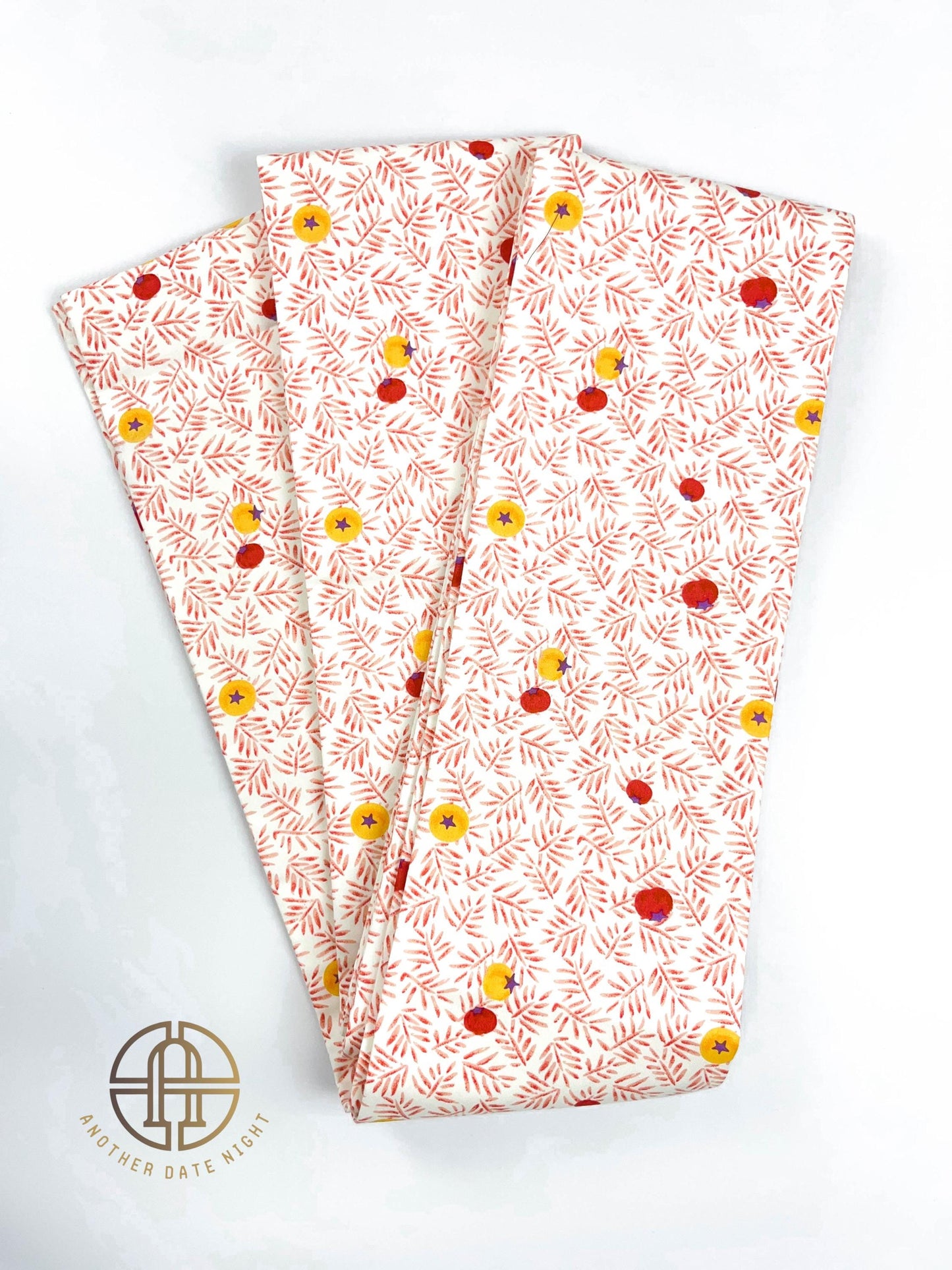 Summer Tomato Hanhaba Belt, Half-Width Obi for Yukata/Komon Kimono/Casual Kimono