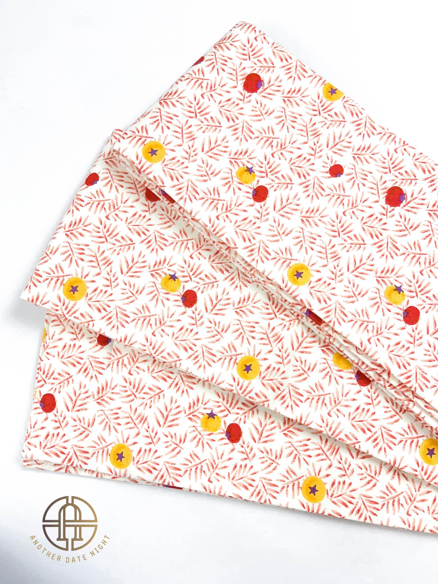 Summer Tomato Hanhaba Belt, Half-Width Obi for Yukata/Komon Kimono/Casual Kimono