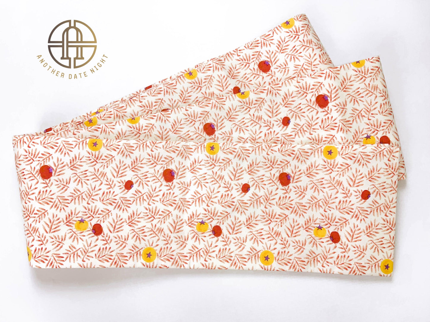 Summer Tomato Hanhaba Belt, Half-Width Obi for Yukata/Komon Kimono/Casual Kimono