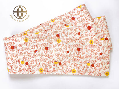 Summer Tomato Hanhaba Belt, Half-Width Obi for Yukata/Komon Kimono/Casual Kimono