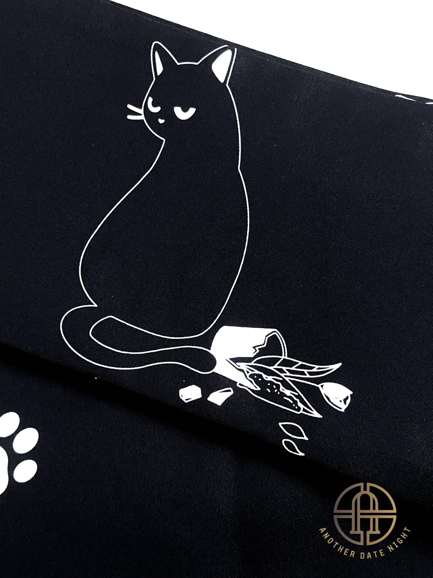 Naughty Cat Hanhaba Obi (Half-Width Obi) - Double Sided, For Yukata/Komon Kimono/Casual Kimono
