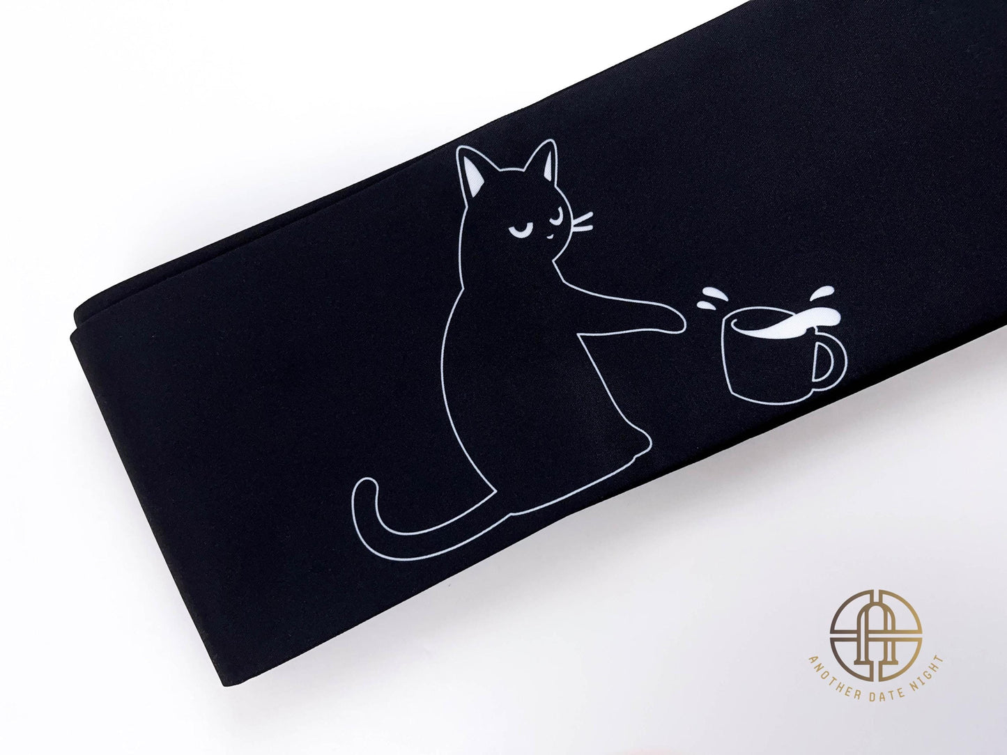 Naughty Cat Hanhaba Obi (Half-Width Obi) - Double Sided, For Yukata/Komon Kimono/Casual Kimono