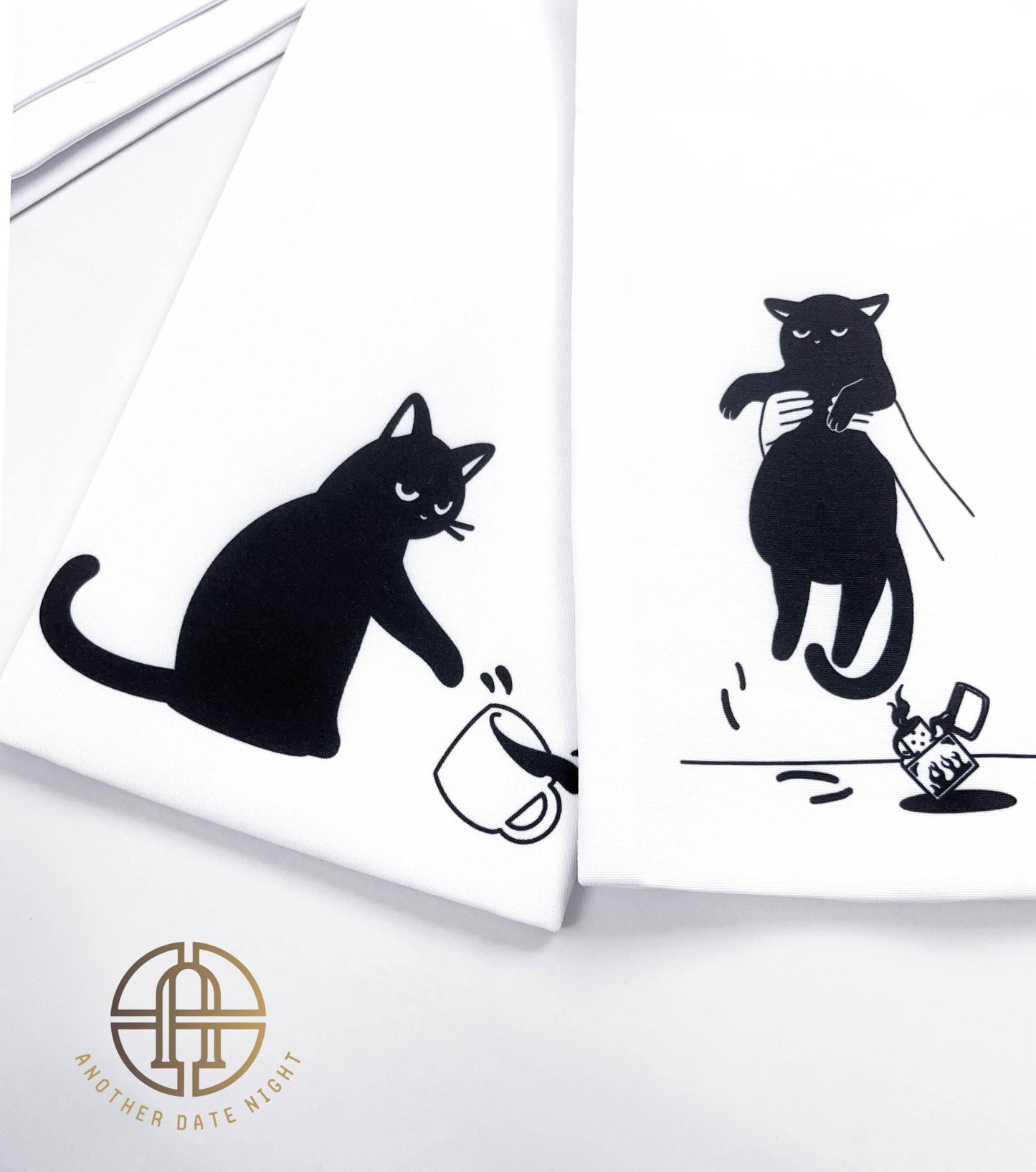 Naughty Cat Hanhaba Obi - Double Sided, For Yukata/Komon Kimono/Casual Kimono