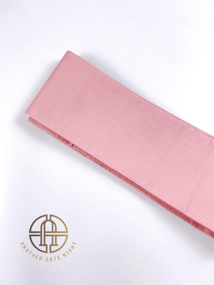 Pink Polka Dots Hanhaba Belt, Half-Width Obi for Yukata/Komon Kimono/Casual Kimono