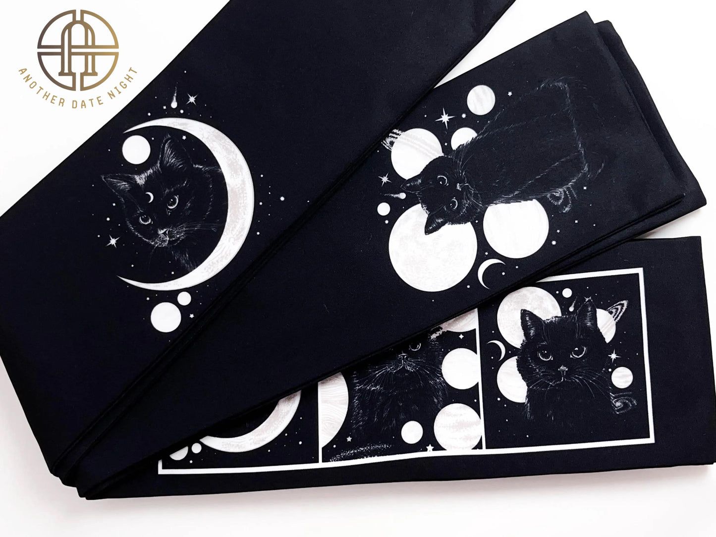 Cosmic Cat Hanhaba Obi Belt: Yukata Kimono Sash