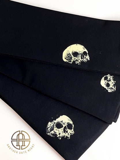 Skull Pattern Hanhaba Obi Belt+ Kuri Bird Kimono