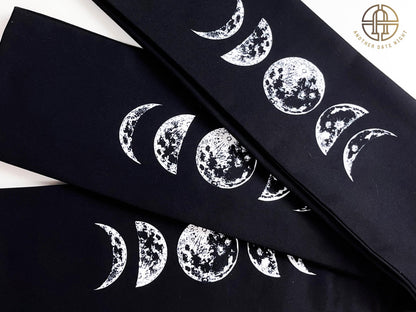 Moon Phase Hanhaba Obi Belt: Double Sided Obi for Yukata & Kimono