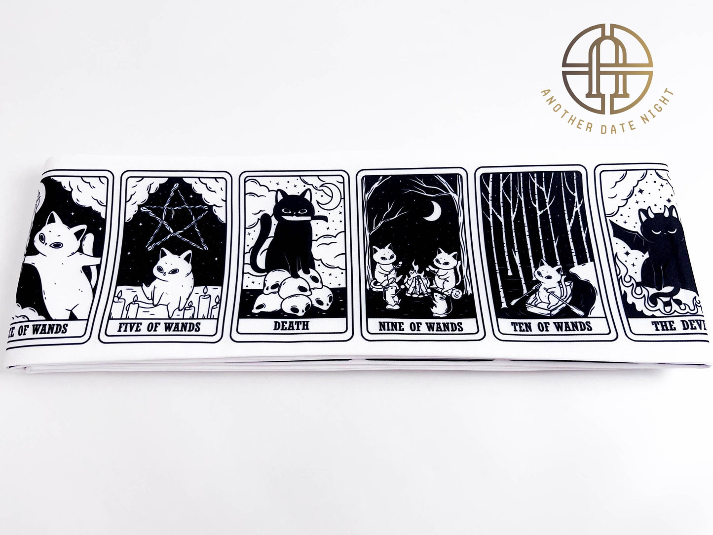 Cat Tarot Hanhaba Obi Belt: Double Sided Kimono Yukata Obi