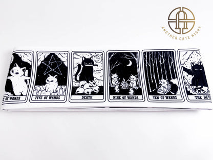Cat Tarot Hanhaba Obi Belt: Double Sided Kimono Yukata Obi