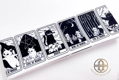 Cat Tarot Hanhaba Obi Belt: Double Sided Kimono Yukata Obi
