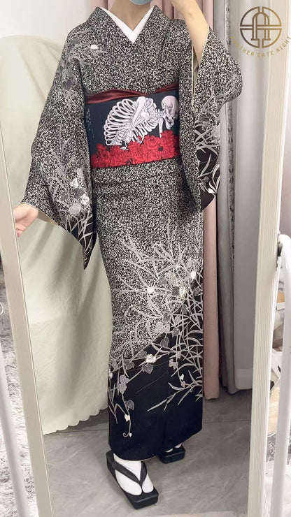 Takiyasha Witch Ukiyo-e Hanhaba Obi Belt: Double Sided Obi for Casual Kimono/Yukata