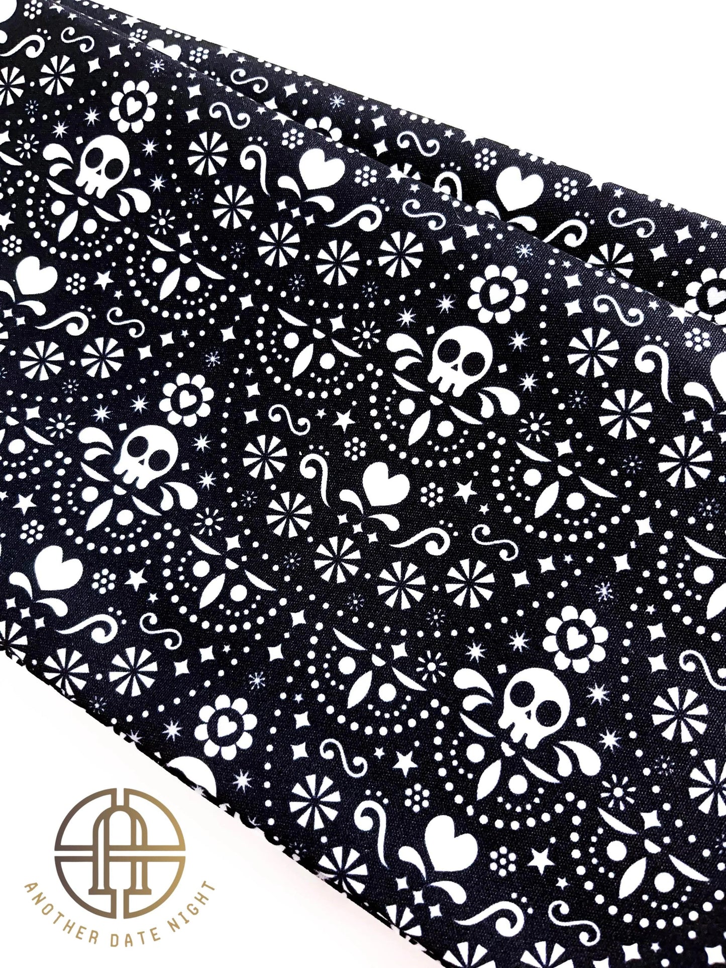 Skull Pattern Hanhaba Obi Belt: Double Sided Kimono/ Yukata Obi