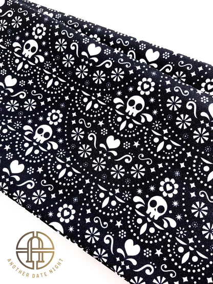 Skull Pattern Hanhaba Obi Belt: Double Sided Kimono/ Yukata Obi
