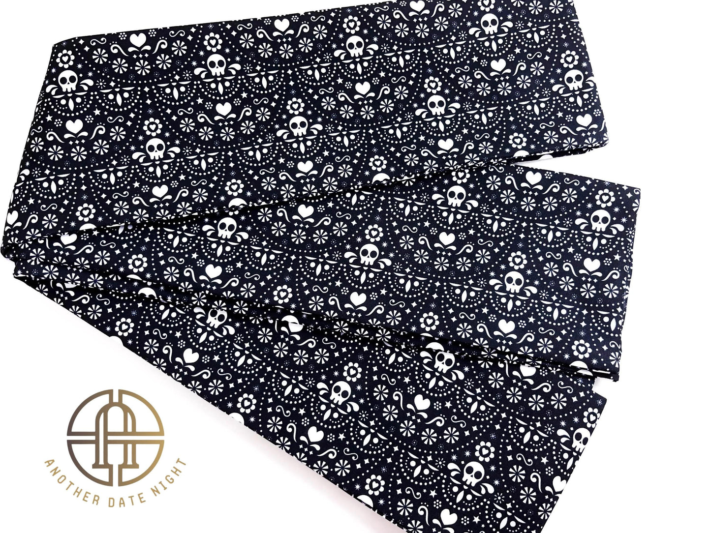 Skull Pattern Hanhaba Obi Belt: Double Sided Kimono/ Yukata Obi