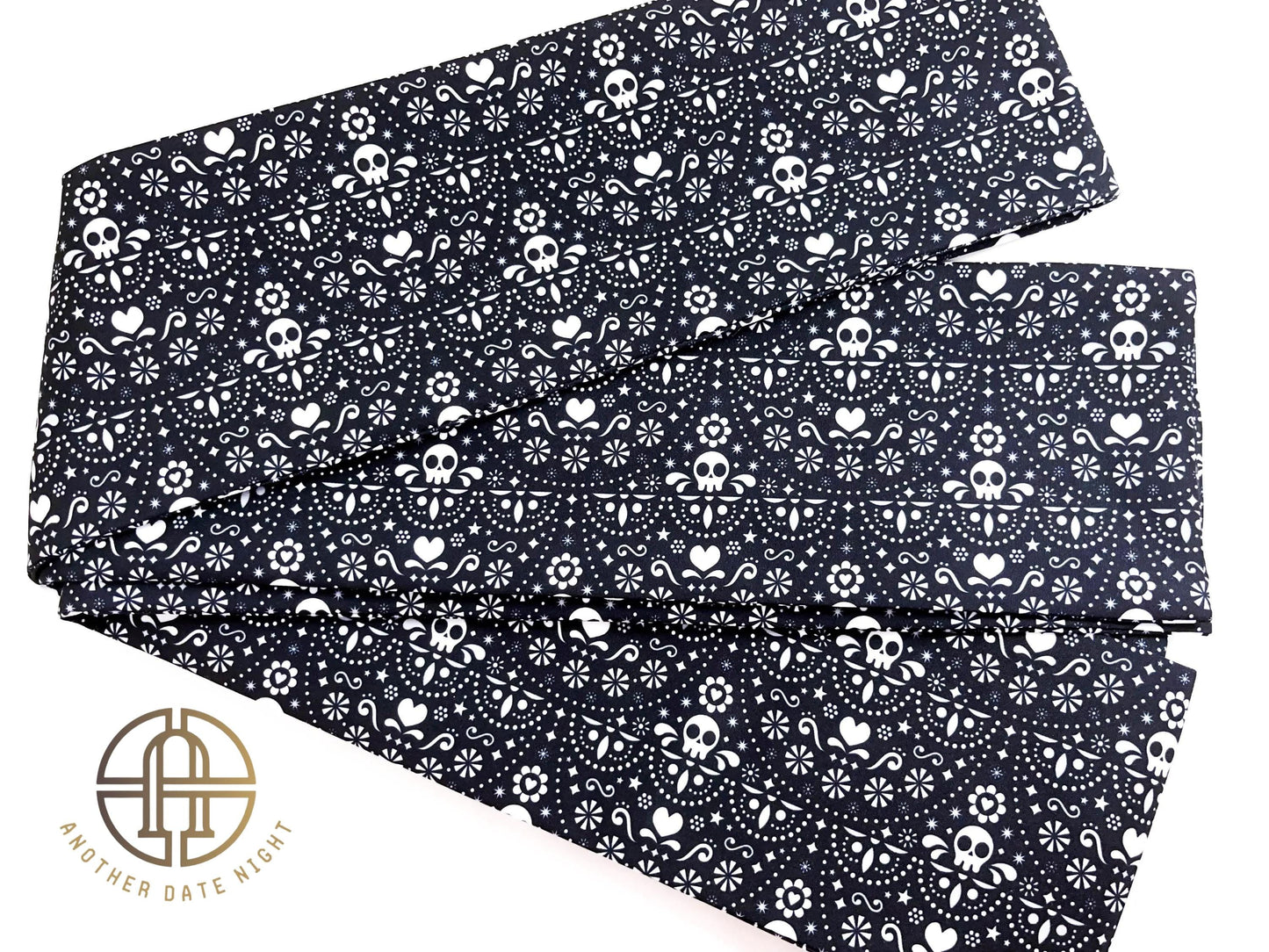 Skull Pattern Hanhaba Obi Belt: Double Sided Kimono/ Yukata Obi
