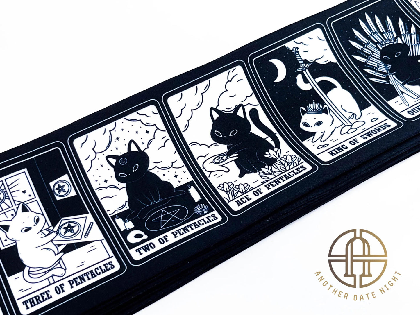 Cat Tarot Kimono/ Yukata Obi Belt: Double Sided Hanhaba Obi