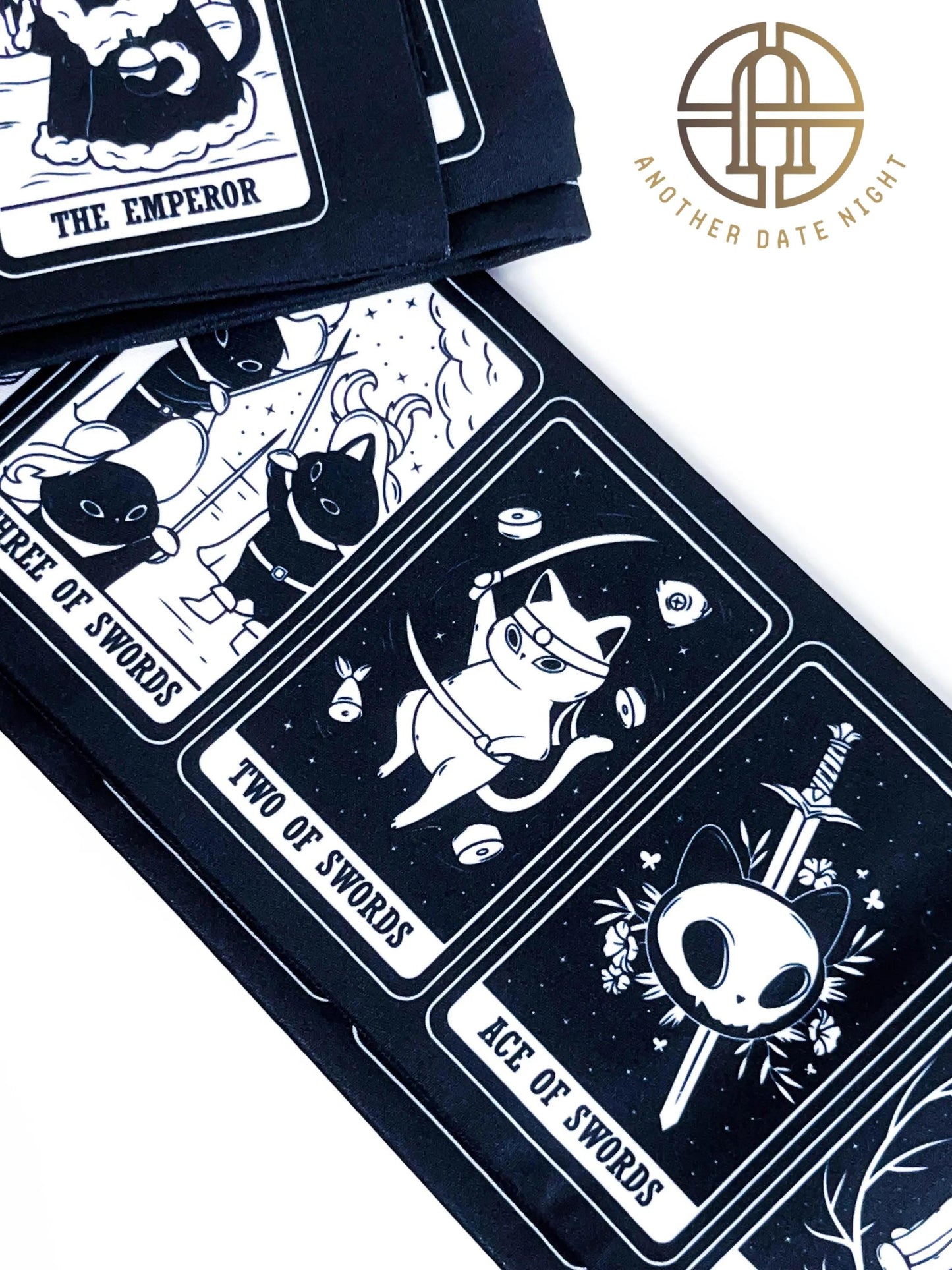 Cat Tarot Kimono/ Yukata Obi Belt: Double Sided Hanhaba Obi