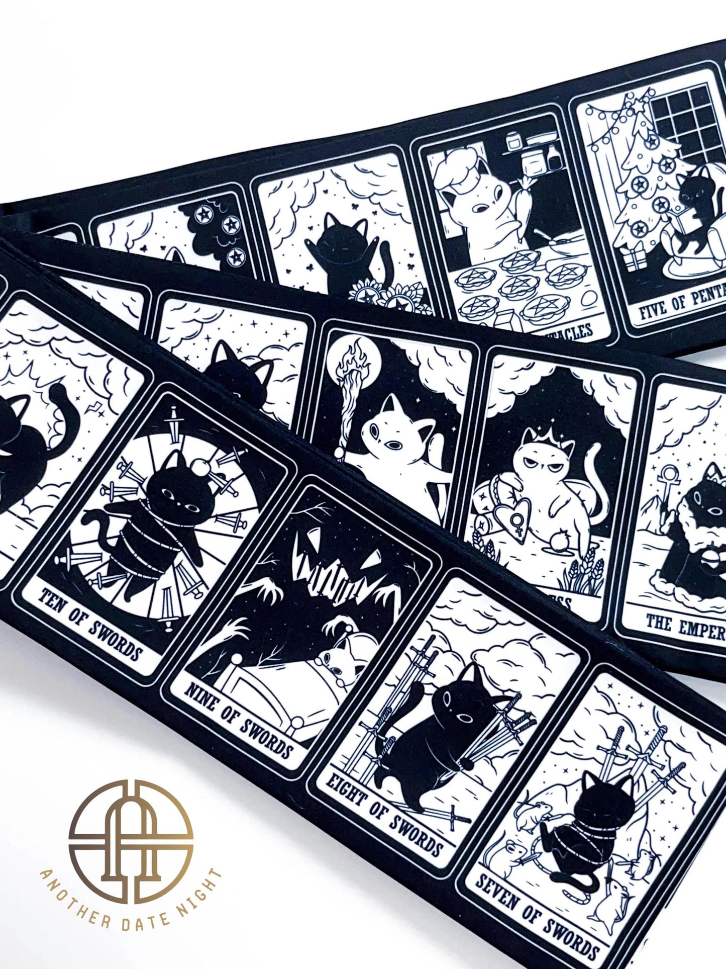 Cat Tarot Kimono/ Yukata Obi Belt: Double Sided Hanhaba Obi