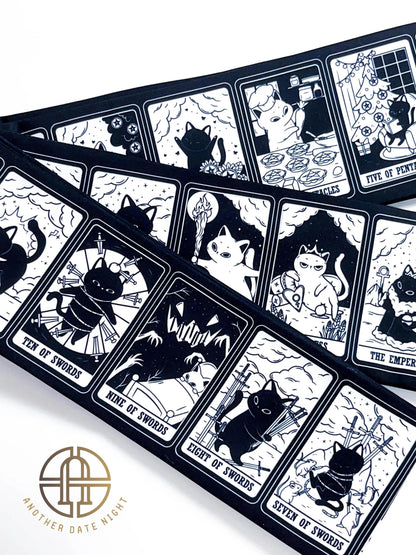 Cat Tarot Kimono/ Yukata Obi Belt: Double Sided Hanhaba Obi