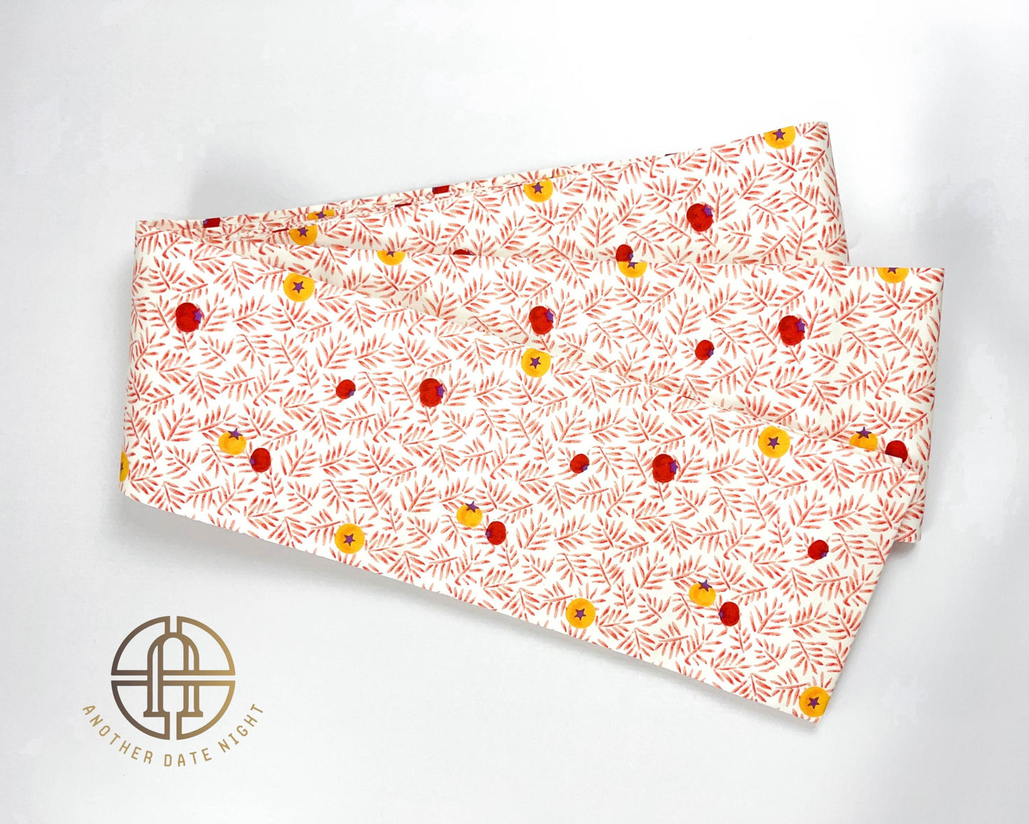 Summer Tomato Hanhaba Belt, Half-Width Obi for Yukata/Komon Kimono/Casual Kimono