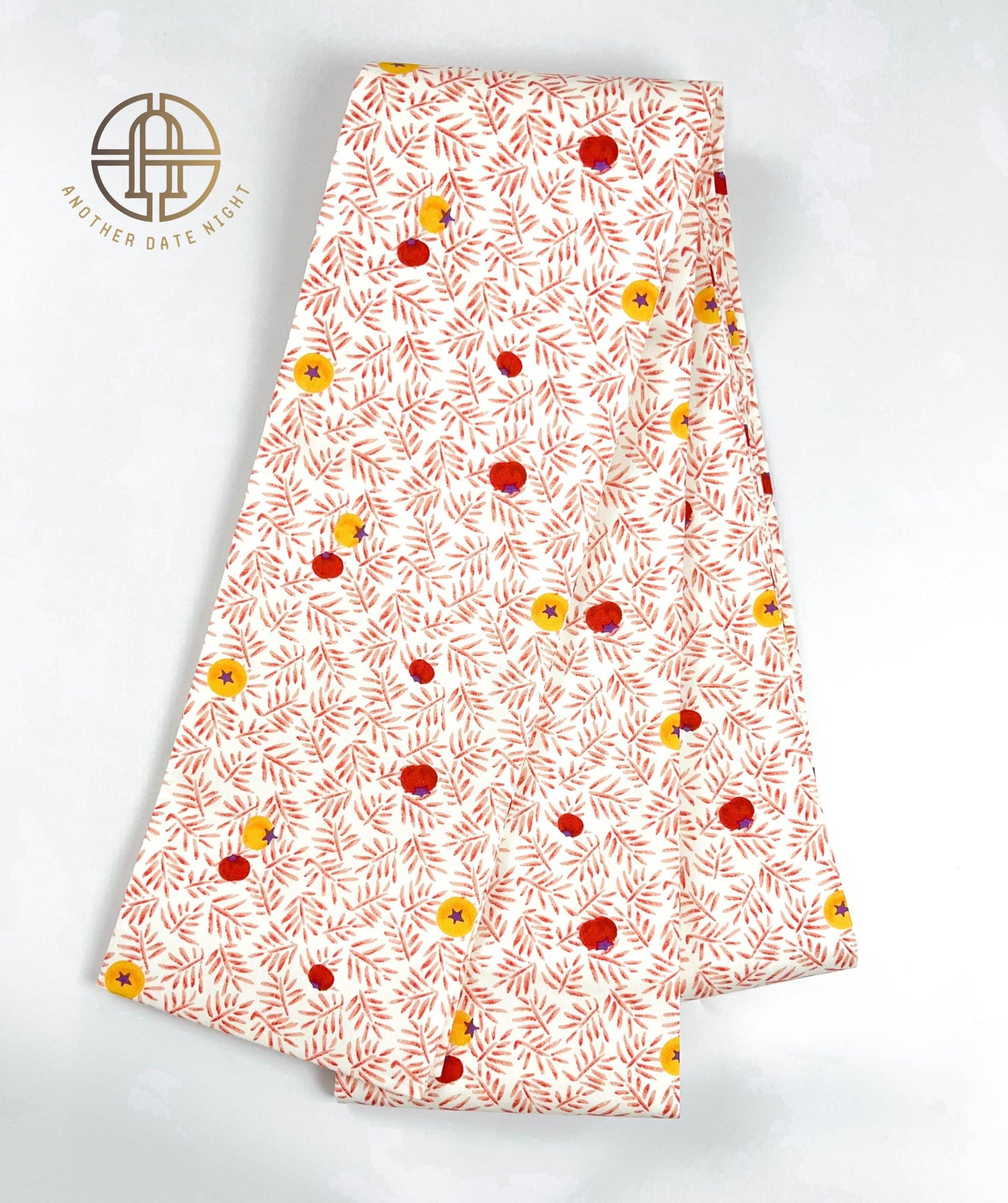 Summer Tomato Hanhaba Belt, Half-Width Obi for Yukata/Komon Kimono/Casual Kimono