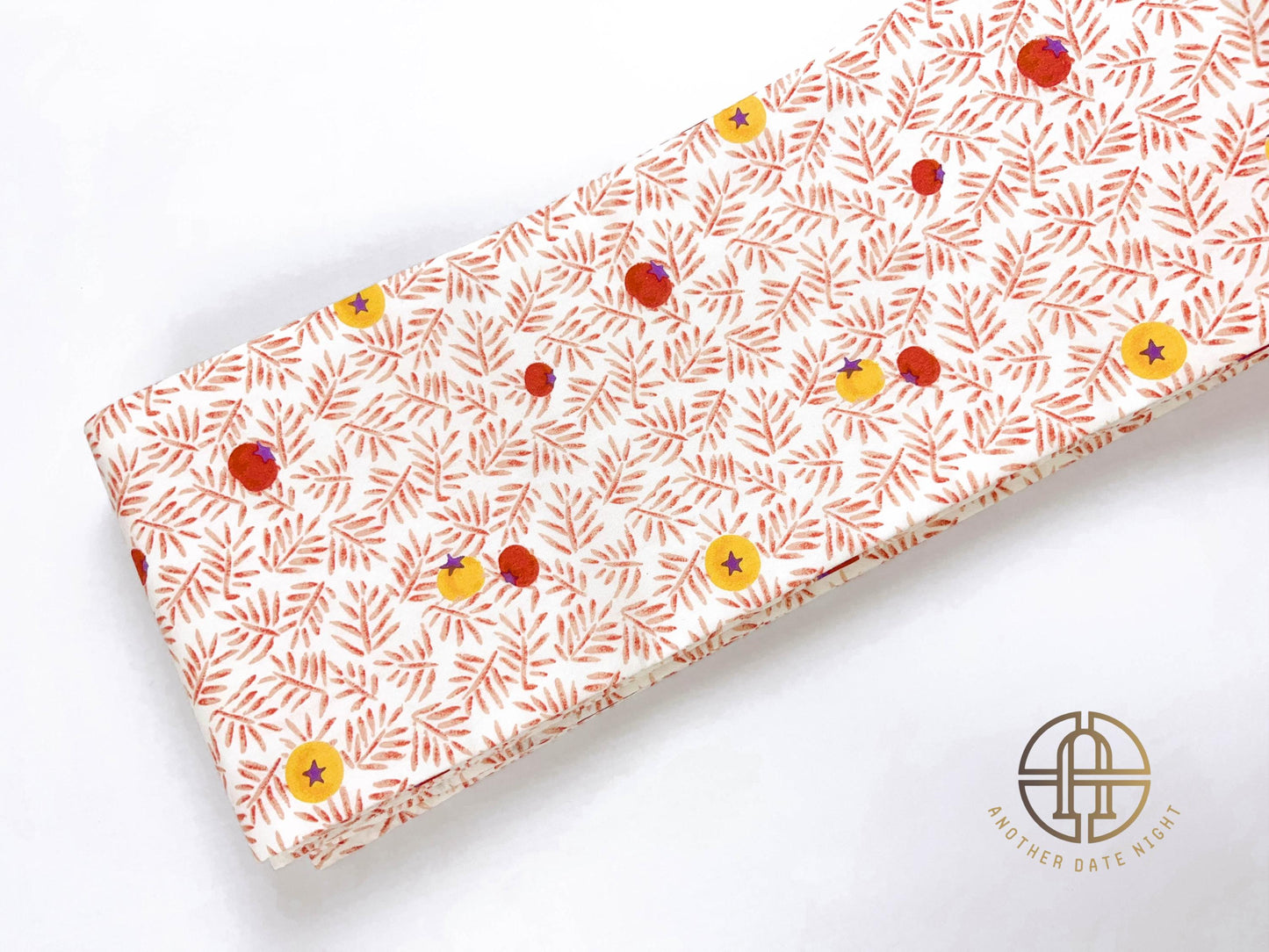 Summer Tomato Hanhaba Belt, Half-Width Obi for Yukata/Komon Kimono/Casual Kimono