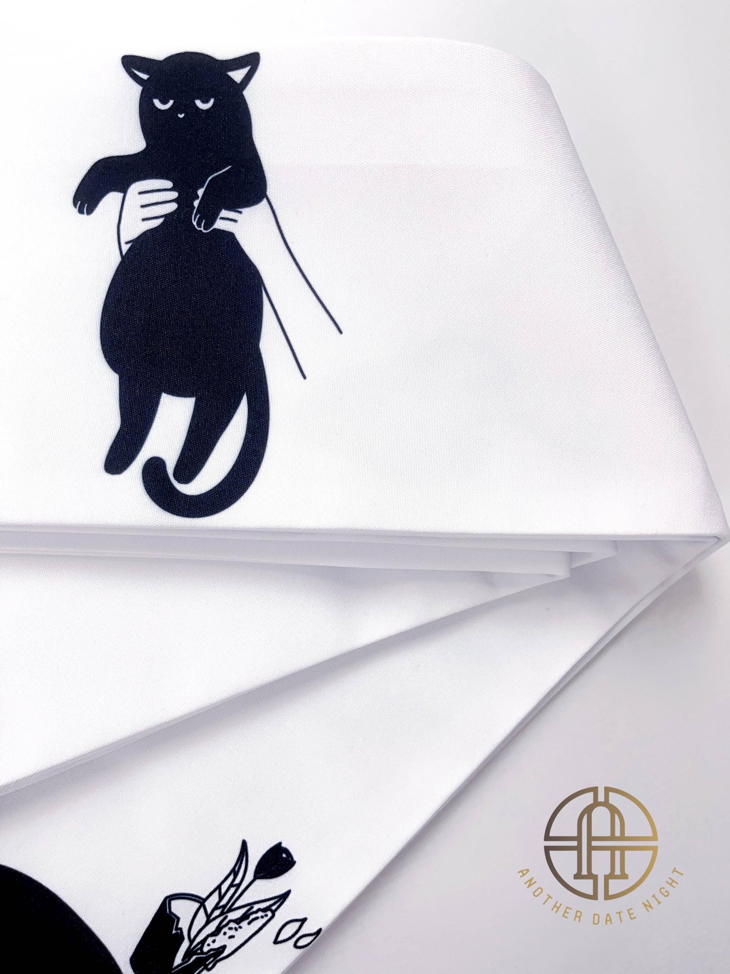 Naughty Cat Hanhaba Obi - Double Sided, For Yukata/Komon Kimono/Casual Kimono