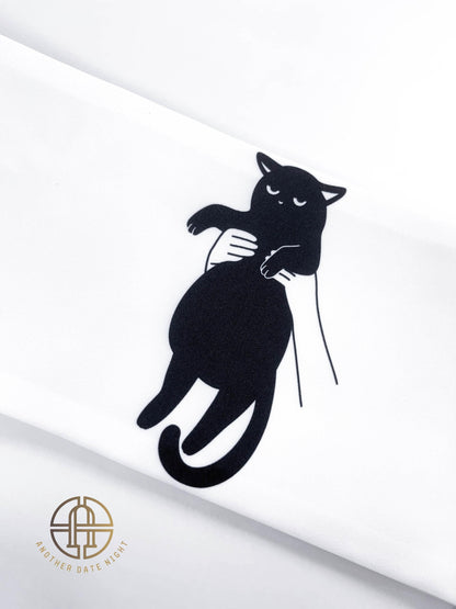 Naughty Cat Hanhaba Obi - Double Sided, For Yukata/Komon Kimono/Casual Kimono