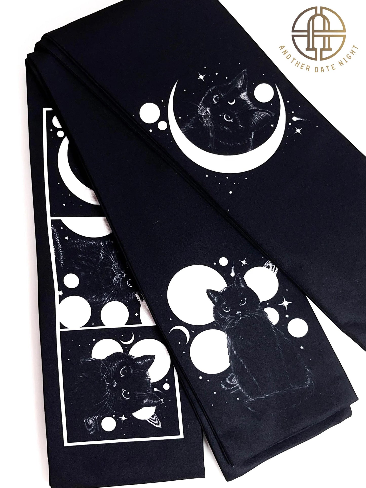 Cosmic Cat Hanhaba Obi Belt: Yukata Kimono Sash