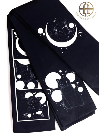 Cosmic Cat Hanhaba Obi Belt: Yukata Kimono Sash