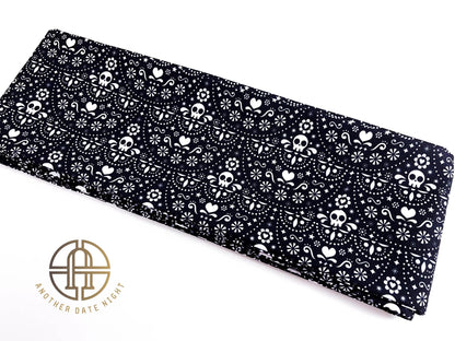 Skull Pattern Hanhaba Obi Belt: Double Sided Kimono/ Yukata Obi
