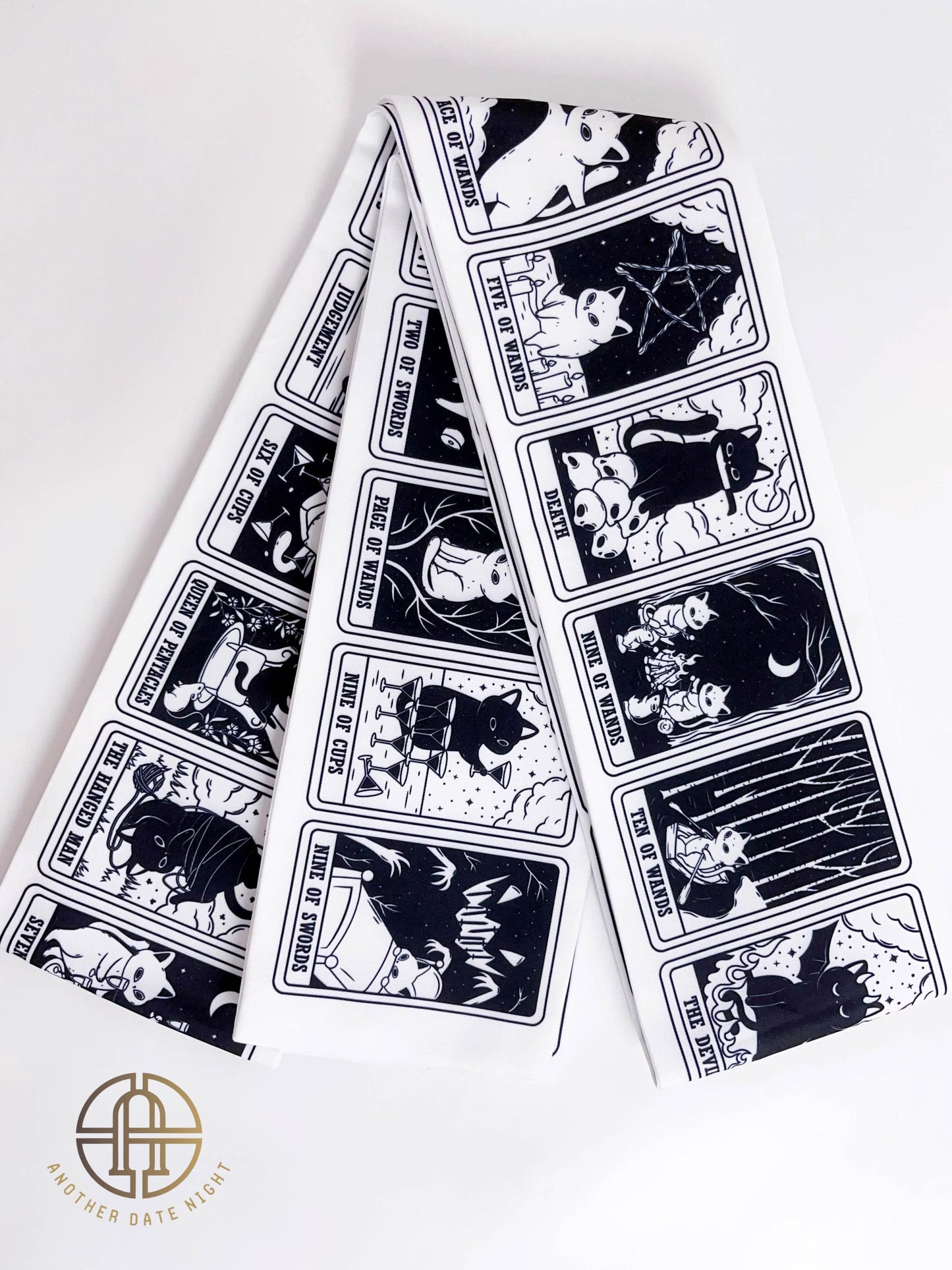 Cat Tarot Hanhaba Obi Belt: Double Sided Kimono Yukata Obi