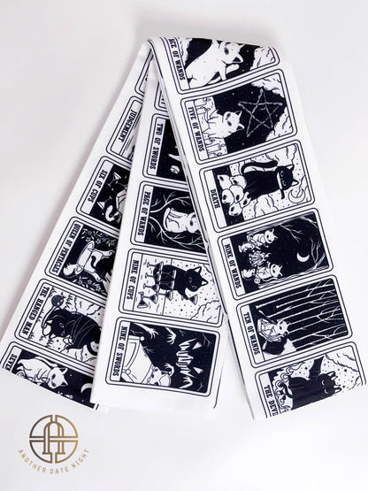 Cat Tarot Hanhaba Obi Belt: Double Sided Kimono Yukata Obi