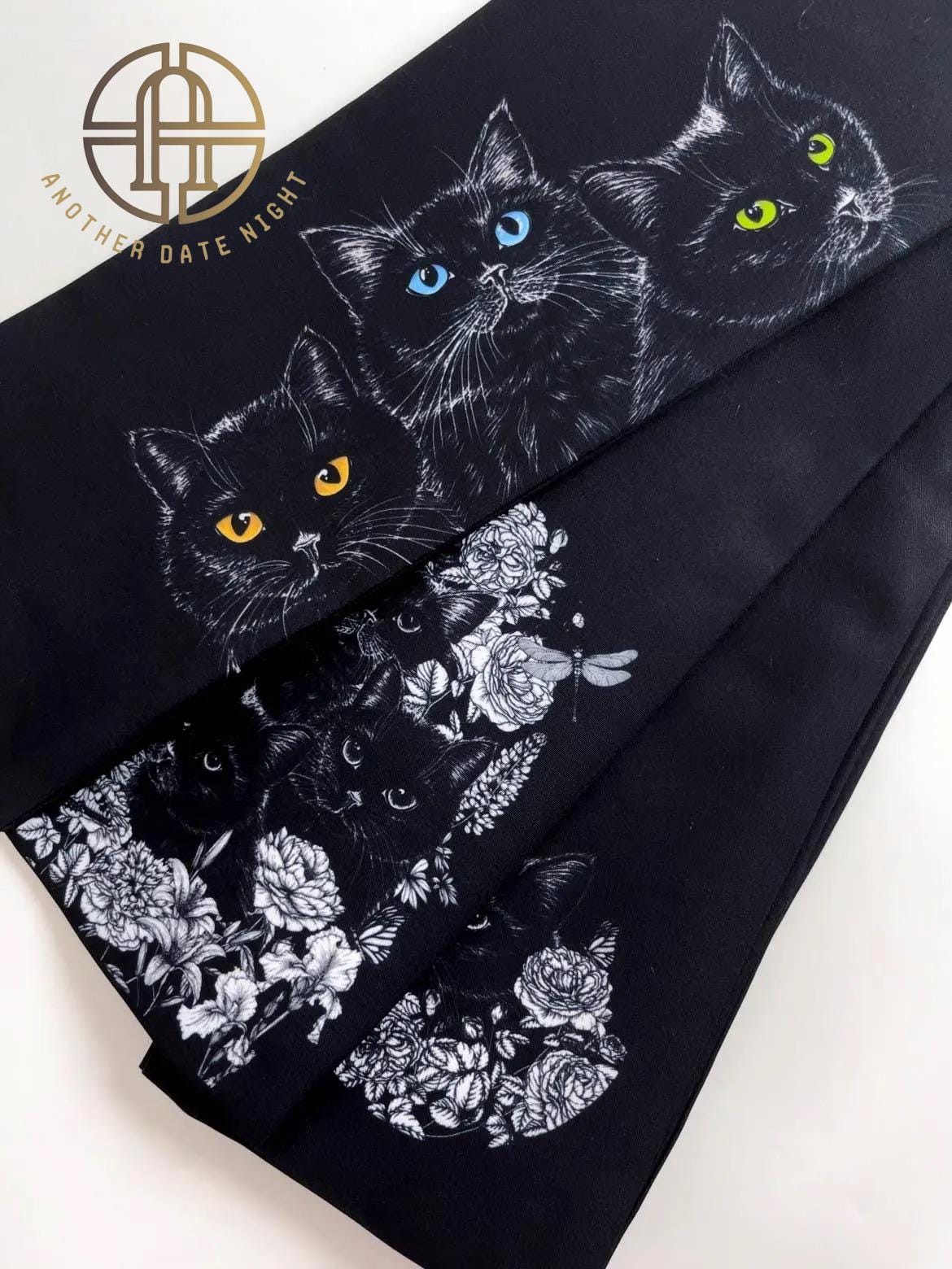 Cat World Triumvirate, Double Sided Hanhaba Obi Belt, Half Width Obi