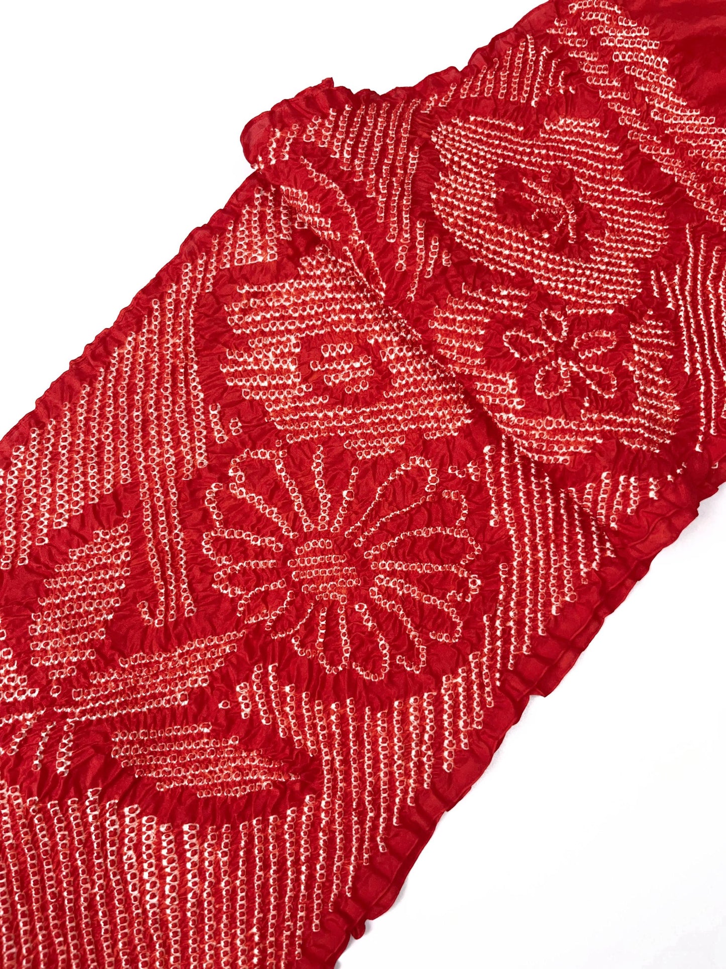 Reddish Orange Silk Obiage: Vintage Kimono Sash (RO)