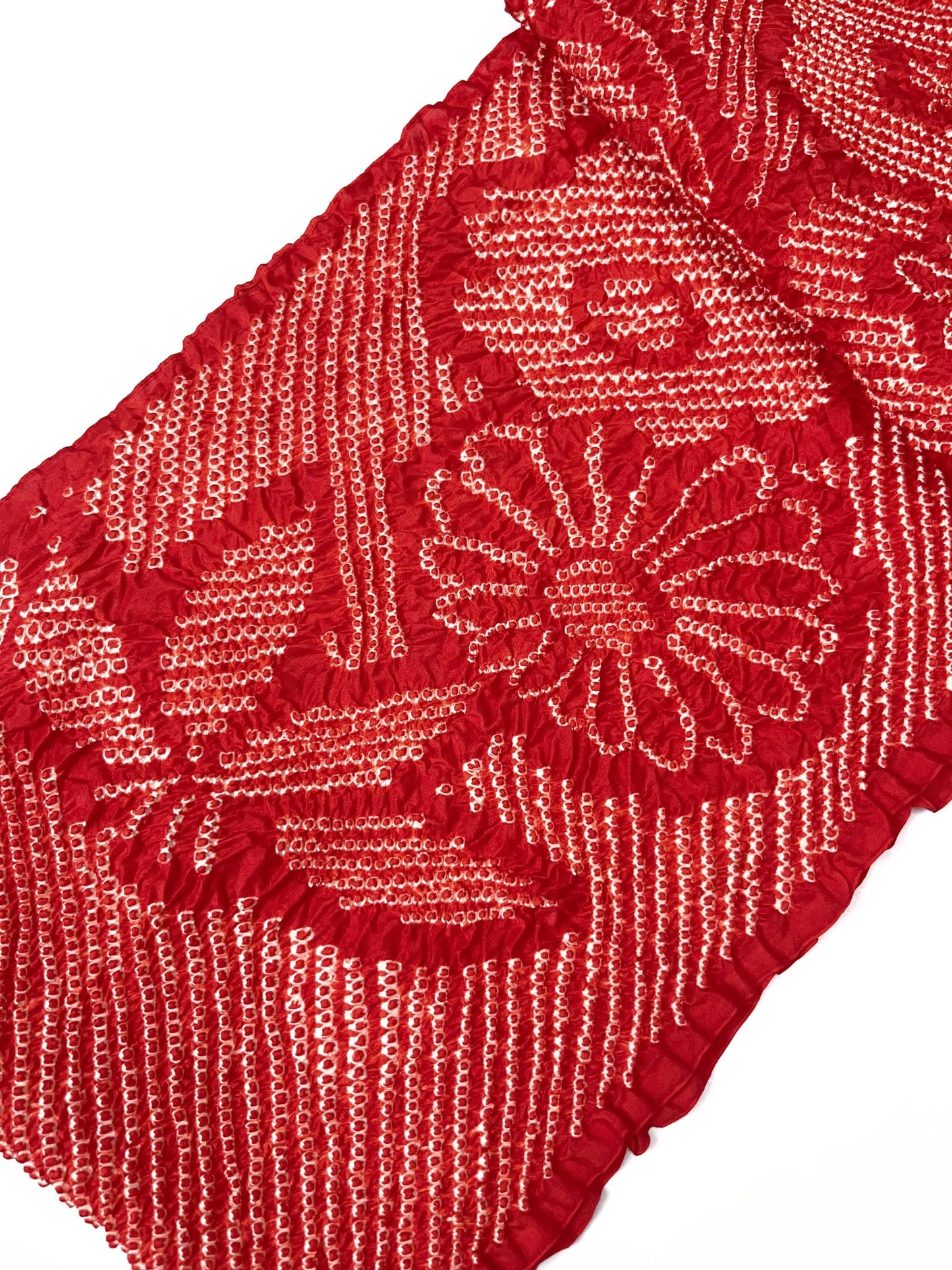 Reddish Orange Silk Obiage: Vintage Kimono Sash (RO)